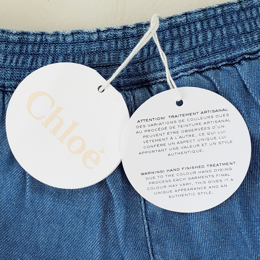 Chloe Kids Pinafore Denim Shorts Size 10 B - Picture 8 of 10